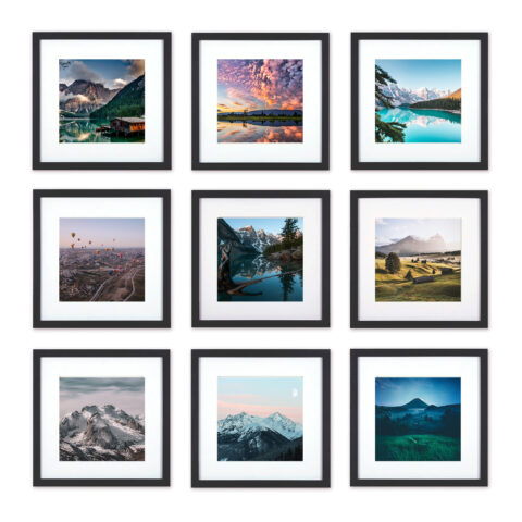 Square Frames with Print - Set of 9 pcs.